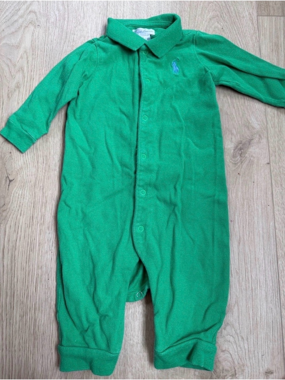 Ralph Lauren Green Polo-Style Baby One-Piece